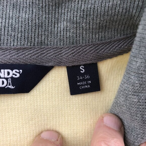 Lands End Mens SweaterSmall 1/4 Zip Pullover Stand Collar Cozy Knit Yellow - Picture 4 of 12